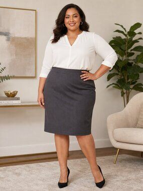 Liz Claiborne Charcoal Gray Pencil Skirt – Size 12